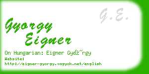 gyorgy eigner business card